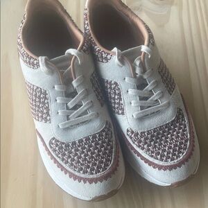 Fitflop Women's Cream and Brown  color Suede Sneakers